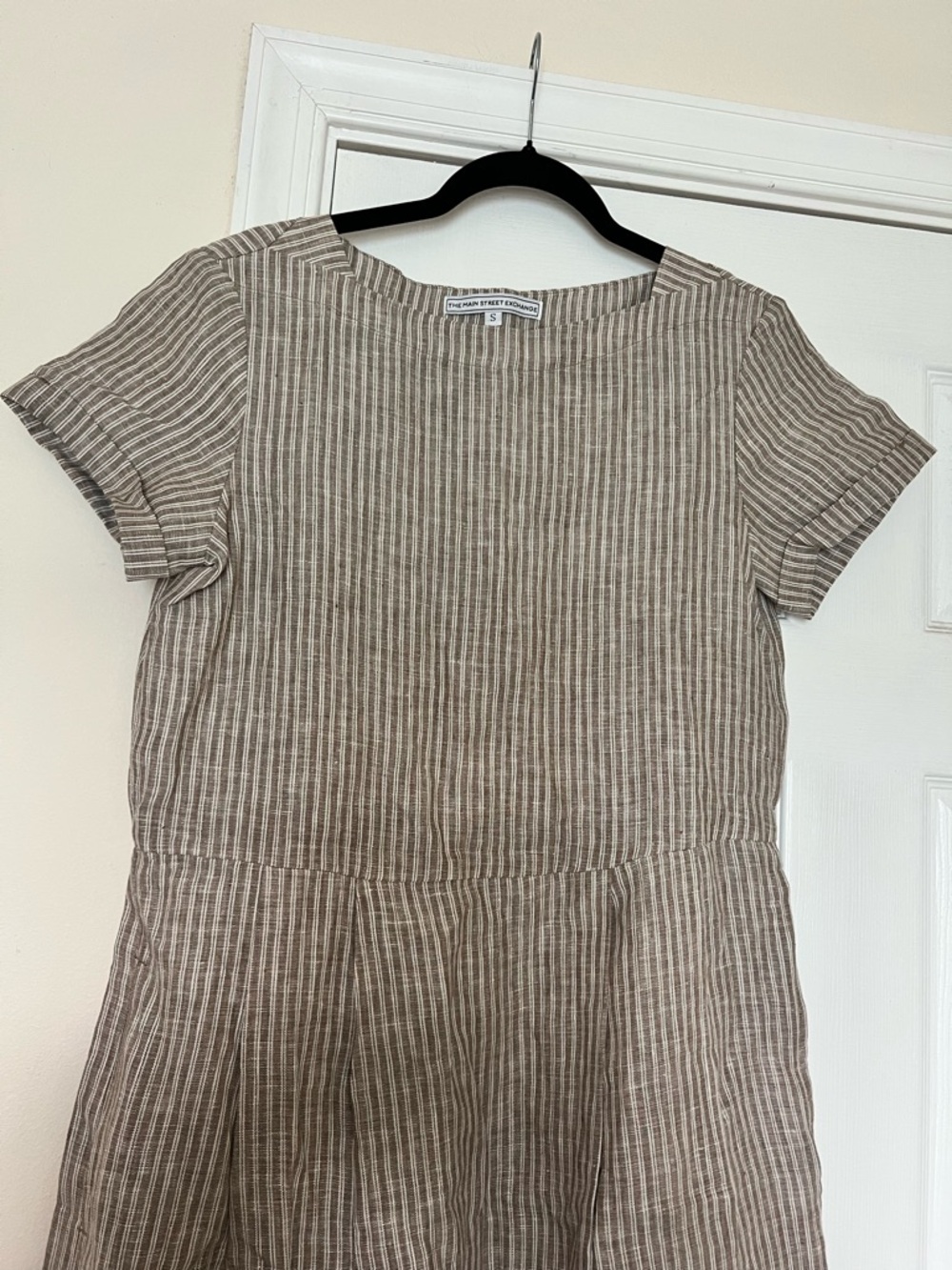 Striped Short-Sleeve Midi Dress - Picture 2 of 5